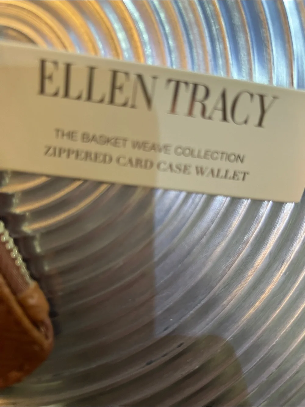 ELLEN TRACY COGNAC ID CARD CASE WALLET